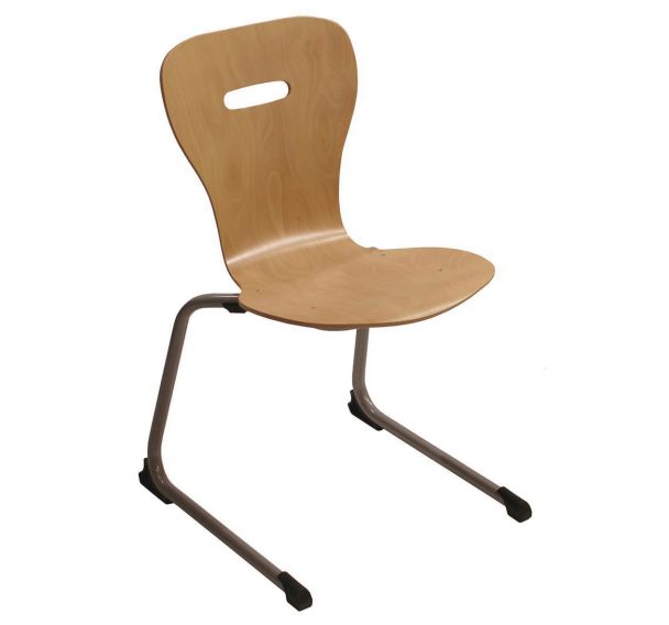 Chaise Luge acier coque Feria hêtre naturel - gris argent