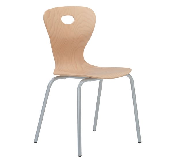 Chaise Mahia2 4 pieds coque bois - Manutan Expert