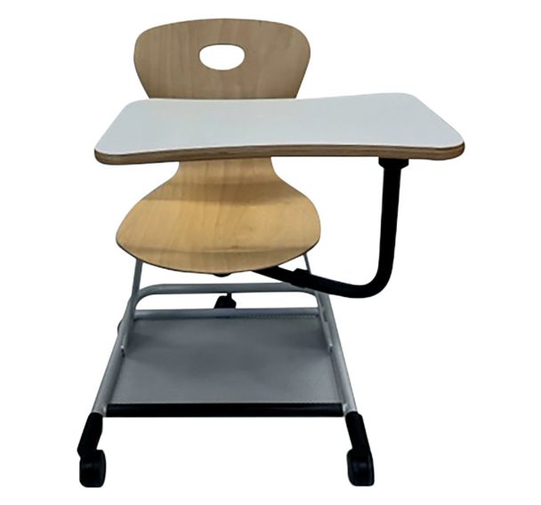 Chaise Mahia2 coque bois avec tablette - Manutan Expert