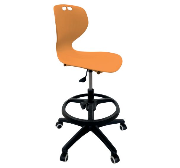 Chaise Mahia2 dessinateur roulettes repose pied coque - Manutan Expert