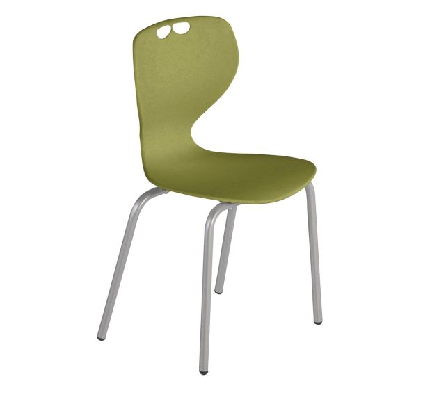 Chaise Mahia, Taille 4, 4 pieds acier, coque Olive