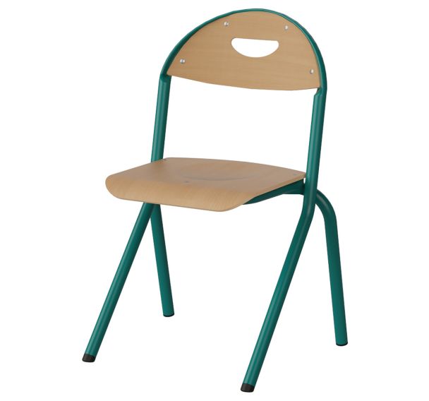 Chaise Malibu AST assise/dossier hêtre - piètement alu - Manutan Expert