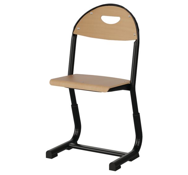 Chaise Malibu AST réglable T1 à T3 - Hêtre pièt. acier - Manutan Expert