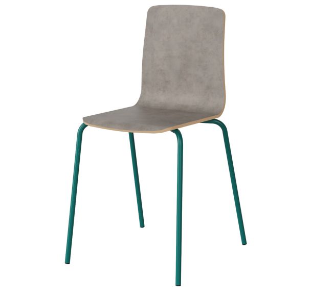 Chaise Malibu coque hêtre - 4 pieds acier - Manutan Expert