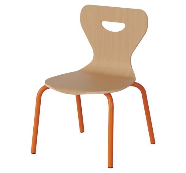 Chaise Malibu coque hêtre 4 pieds acier - Manutan Expert