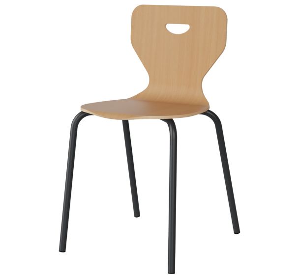 Chaise Malibu coque hêtre 4 pieds alu - Manutan Expert