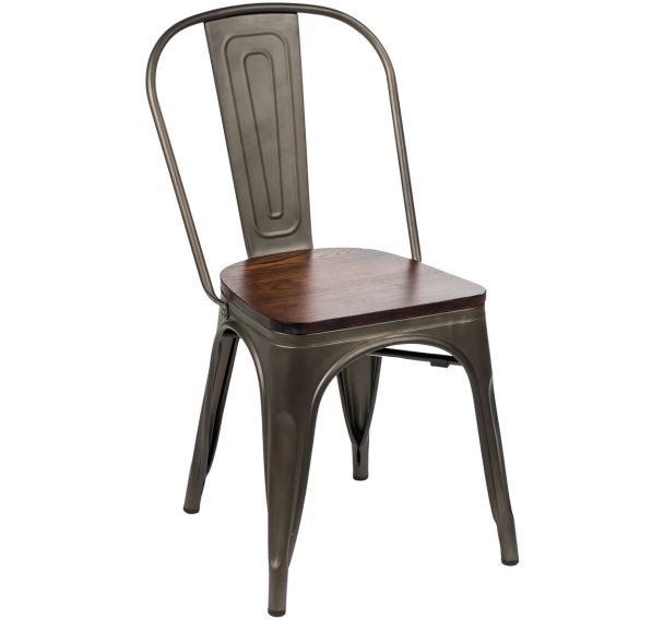 Chaise Mill structure métal - assise bois
