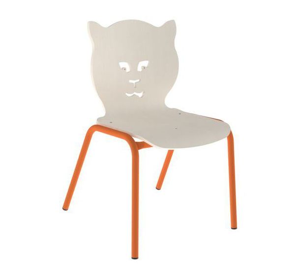 Chaise Nemo II 4 pieds coque Chat bois naturel ou teinté - Mobidecor