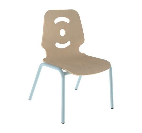 Chaise Nemo II 4 pieds coque Smiley bois naturel ou teinté - Mobidecor