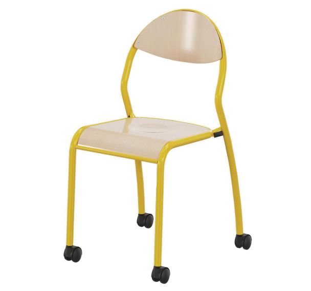 Chaise Rond'o mobile 4 pieds T6 roulettes autofreinées - Mobidecor