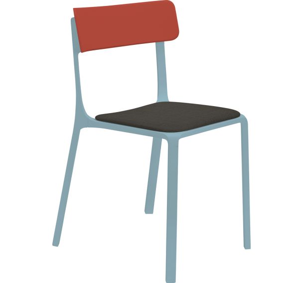 Chaise Ruelle alu Aquamarine assise tissu Byte Infiniti