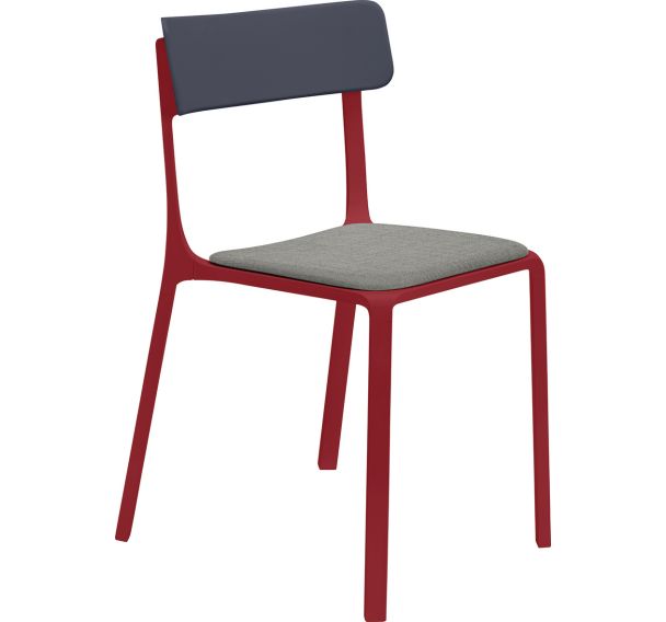 Chaise Ruelle alu Bordeaux assise tissu Byte Infiniti