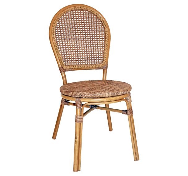Chaise Savannah structure alu bois - assise et dossier wicker naturel
