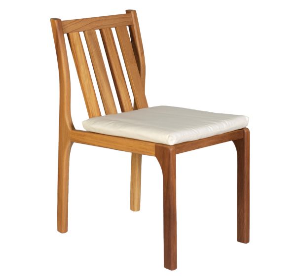 Chaise St Malo - assise dossier et piètement Iroko + coussin