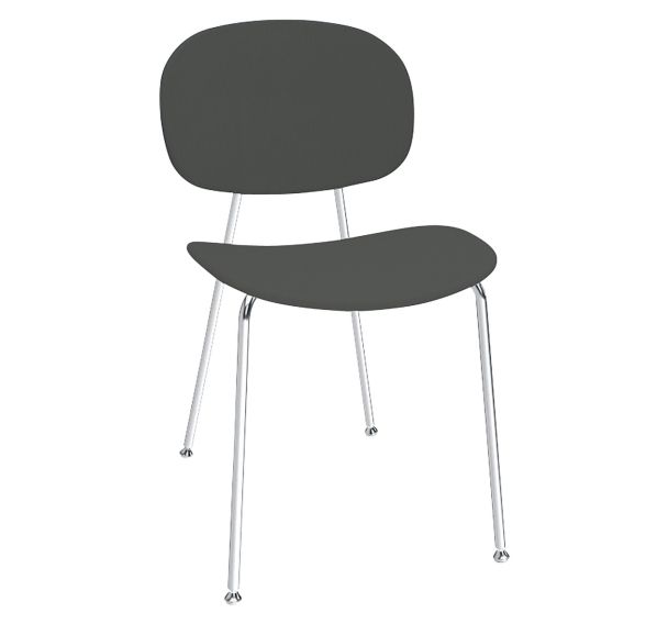 Chaise Tondina chromée, assise et dos tissu Byte Infiniti
