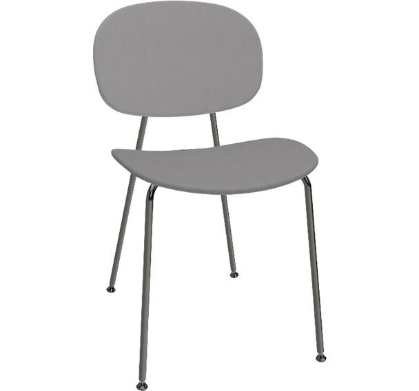 Chaise Tondina laquée noir, assise et dos simili cuir Infiniti