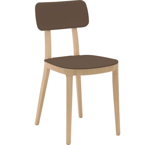 Chaise Venezia hêtre assise et dossier polypropylène Infiniti