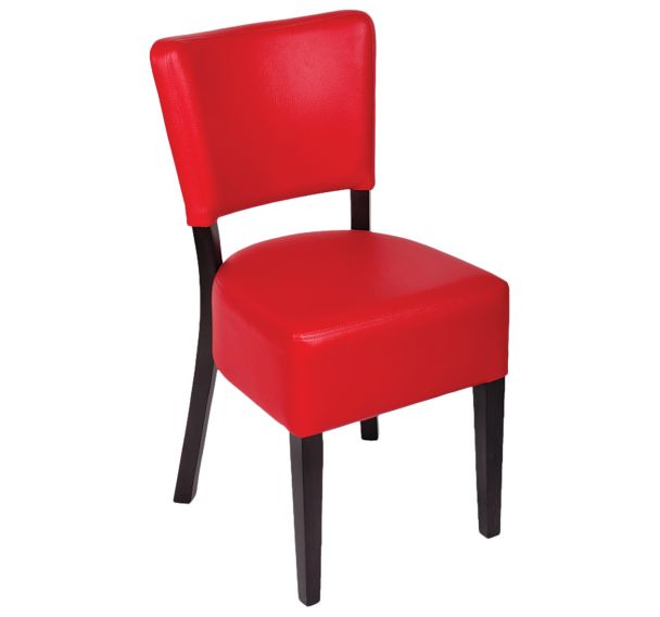 Chaise Vivaldi structure hêtre massif assise et dossier tissu PVC Stamp