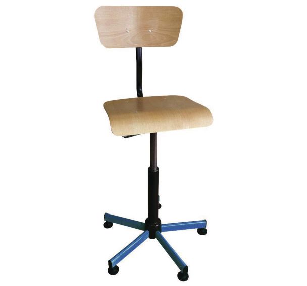 Chaise assise bois, réglable par vérin à gaz