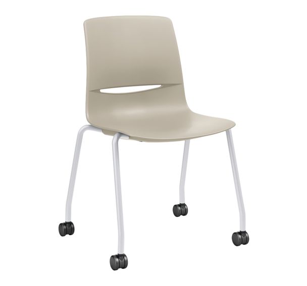 Chaise coque Limelite empilable sur roulettes