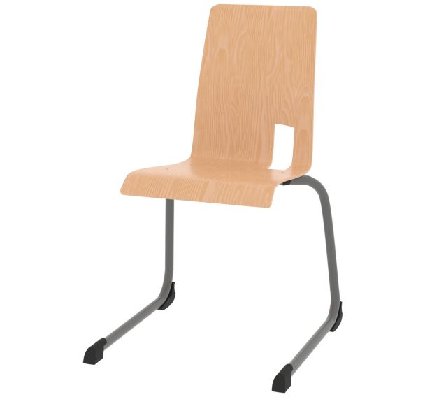 Chaise coque Soda piètement luge alu Rodet