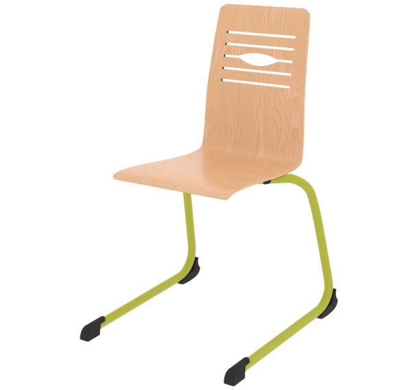 Chaise coque Yoga piètement luge acier Rodet