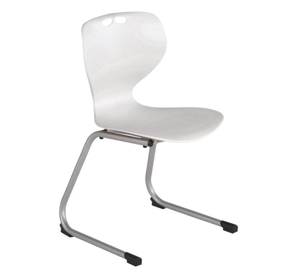 Chaise coque appui sur table Mahia, piétement acier - Manutan Expert