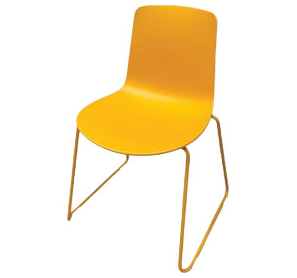 Chaise de réunion reconditionnée jaune 54x50x78