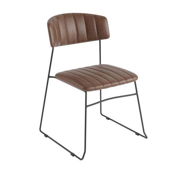 Chaise empilable MUNDO simili cuir