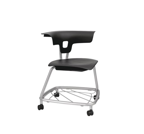 Chaise empilable Ruckus sur roulettes avec casier