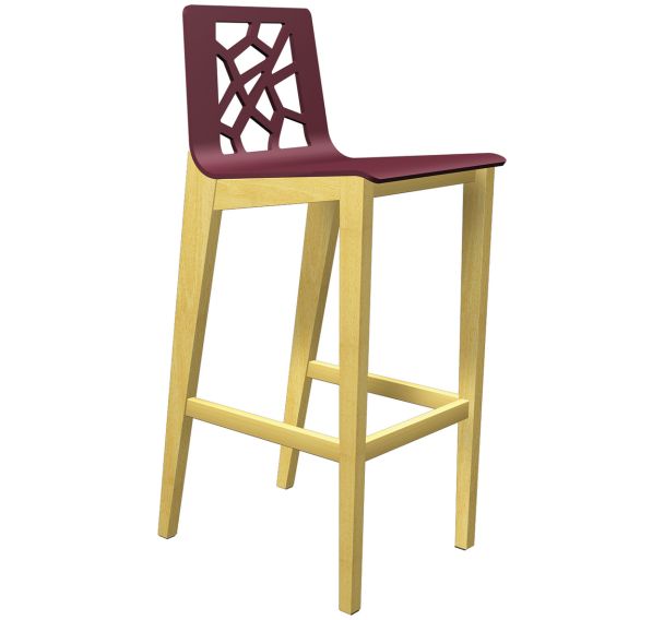 Chaise haute Iriss coque bois piètement hêtre naturel