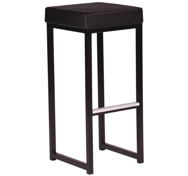 Chaise haute Kubo Bar Noir assise simili cuir