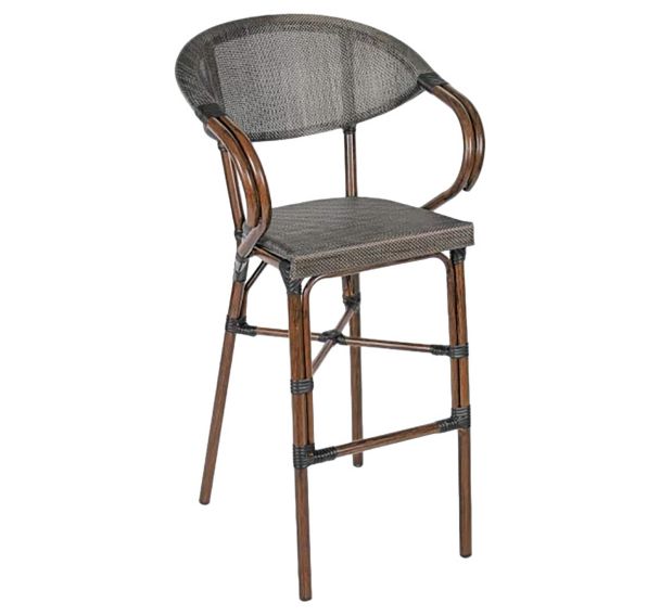 Chaise haute Modene structure alu bois Stamp