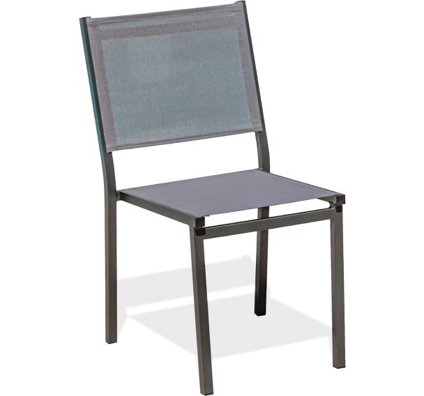 Chaise jardin Tolede empilable gris anthracite