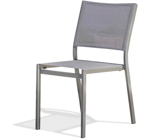 Chaise jardin empilable Stockholm en textilène+ gris anthracite