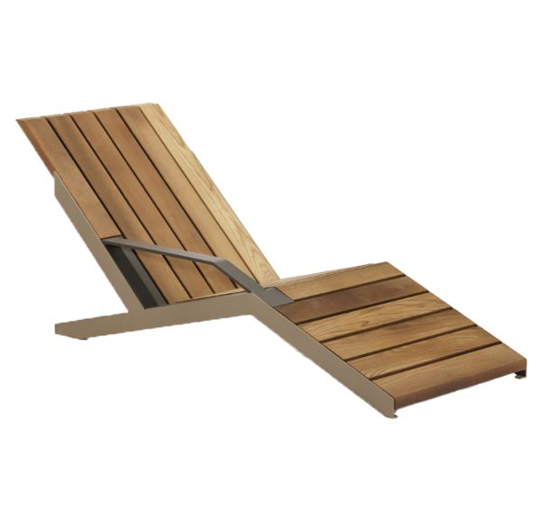 Chaise longue ARES bois/acier taupe 7006