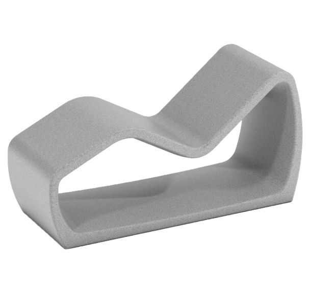 Chaise longue PETRUS en béton gris granite