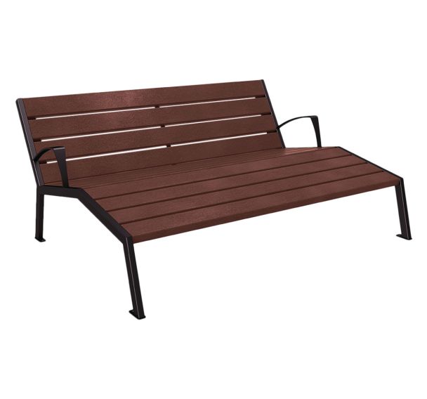 Chaise longue Silaos 3P accoudoirs acier/plastique recyclé - Procity