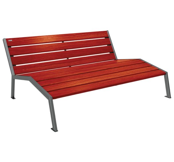 Chaise longue Silaos 3 places acier et bois - Procity