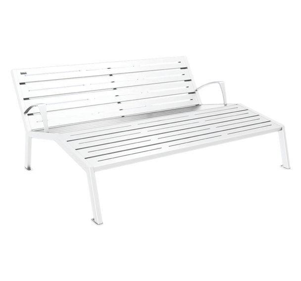 Chaise longue Silaos 3 places avec accoudoirs acier - Procity