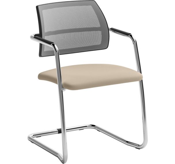 Chaise luge tissu avec dossier résille pour visiteur - Quadrifoglio