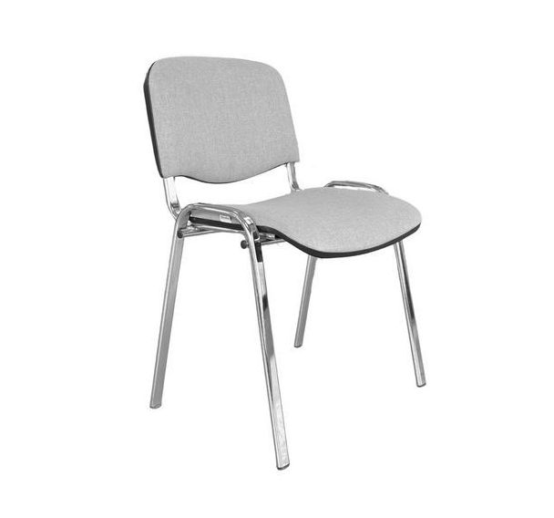 Chaise reconditionnée - Tissu gris - Structure chromée