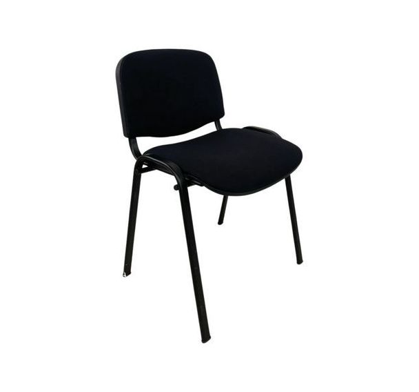 Chaise reconditionnée - Tissu noir - Structure noire mat
