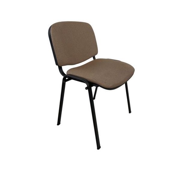 Chaise reconditionnée - Tissu taupe - Structure noire