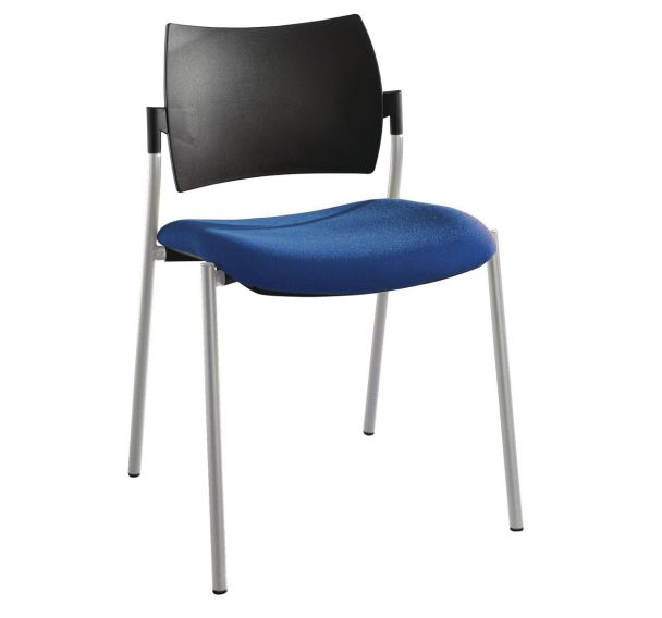 Chaise visiteur Tendance Dossier polypropylène noir piètement Alu