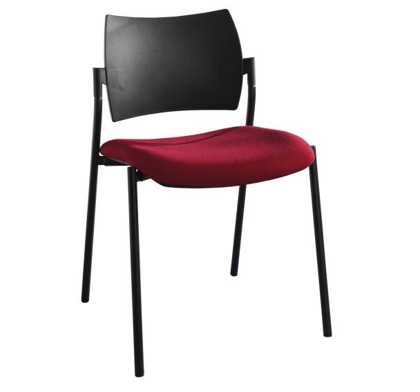 Chaise visiteur Tendance piètement noir dossier polypro Sokoa