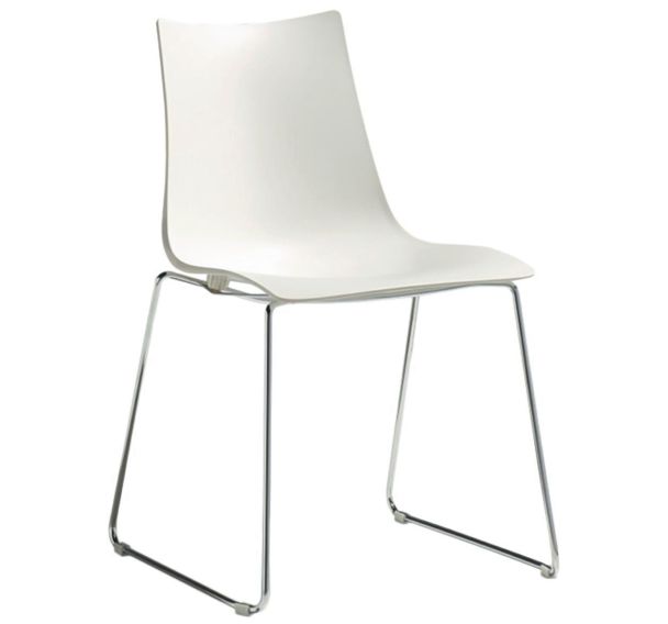 Chaises Zebra piètement traîneau peint ou chromé lot de 2 S-CAB