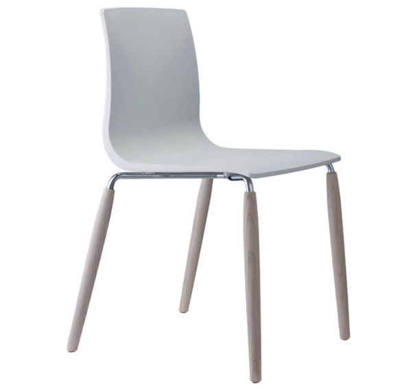 Chaises technopolymère Alice 4 pieds bois S-CAB