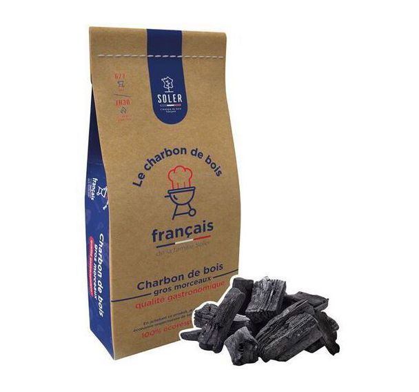 Charbon de bois gros morceaux gastronomiques - 40L