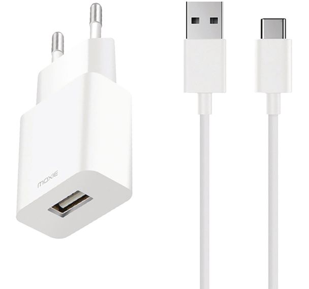 Chargeur secteur USB + câble 1 m charge rapide Type C - Moxie